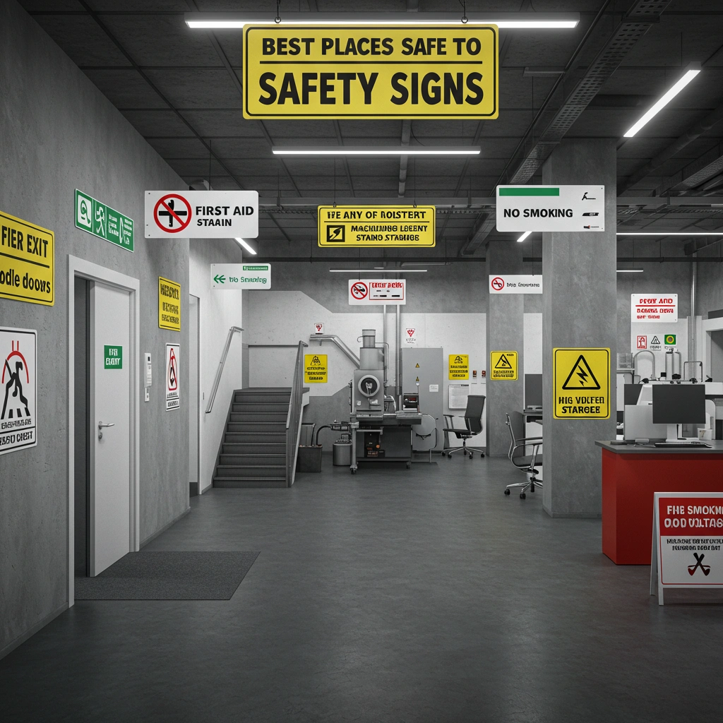 where should safety signs be placed